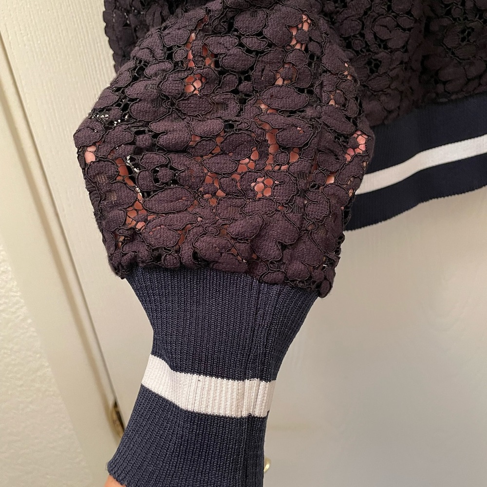 Zara blue lace long sleeved top.